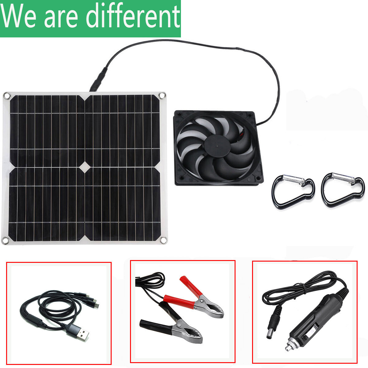 25W Solar Panel Fan Kit Monocrystalline Silicon Photovoltaic Solar Power for RV Camping
