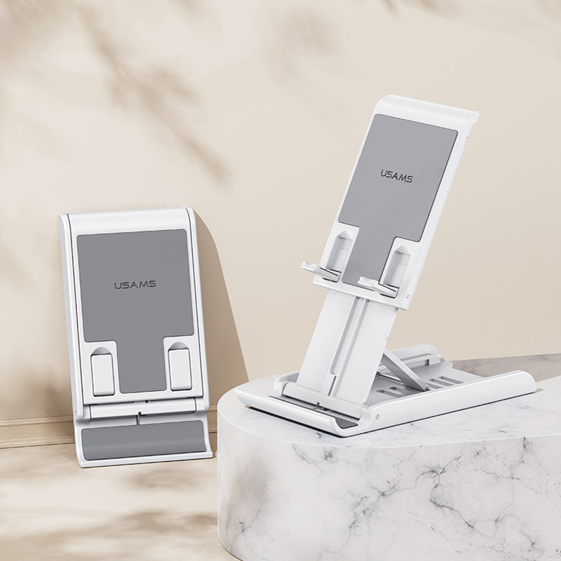USAMS US-ZJ073 Universal Phone Tablet Desktop Stand Multi-Angle Adjustable Foldable Tabletop Phone Holder Bracket