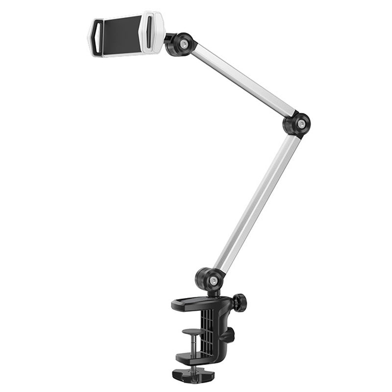 BONERUY P76 Adjustable Boom Arm Lazy Holder for iPhone iPad Multi-Angle Rotating Cell Phone Stand with Clip for Bedside Desktop