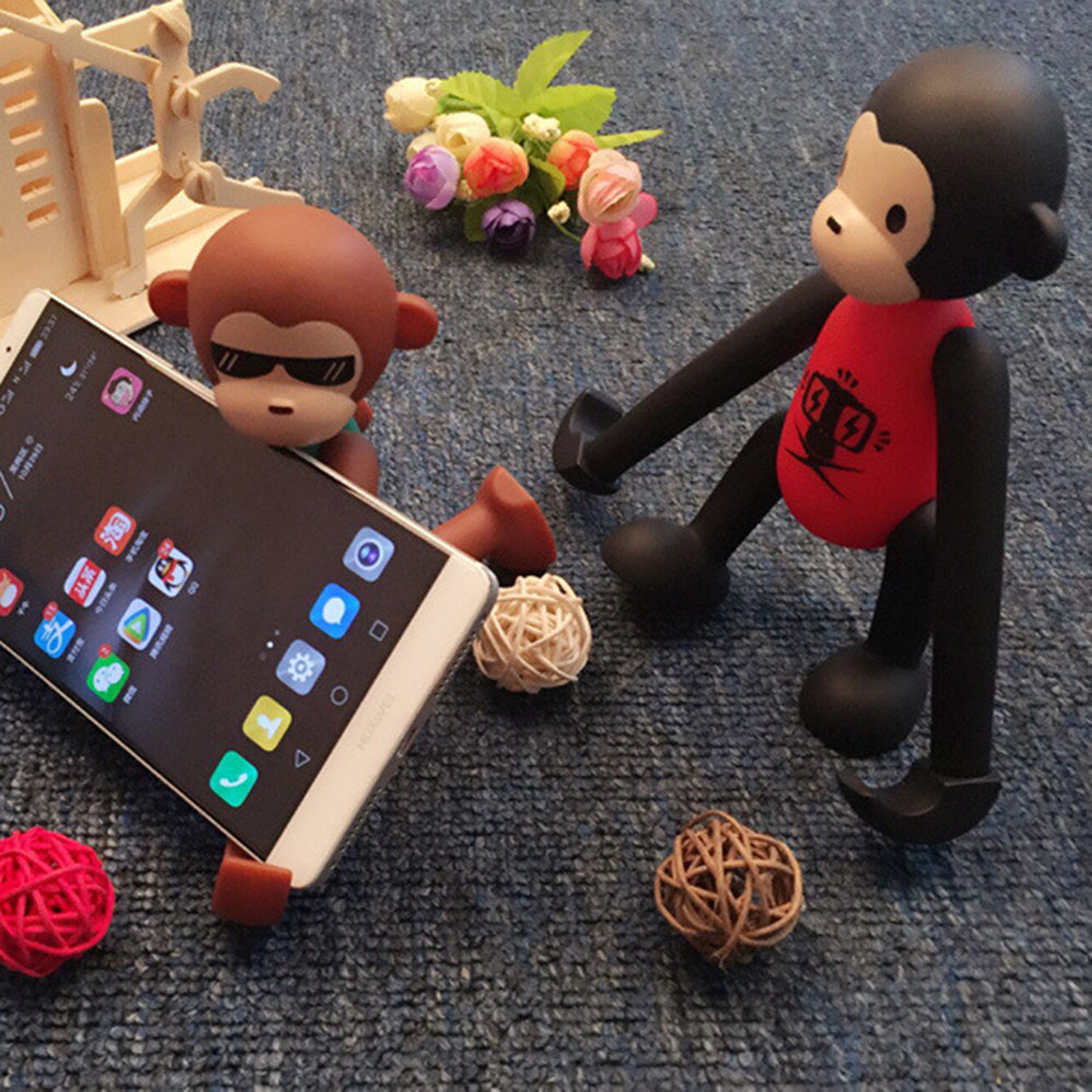 Universal Cell Phone Stand Cute Animal Monkey Shape Adjustable Phone Holder for Home Office Decor