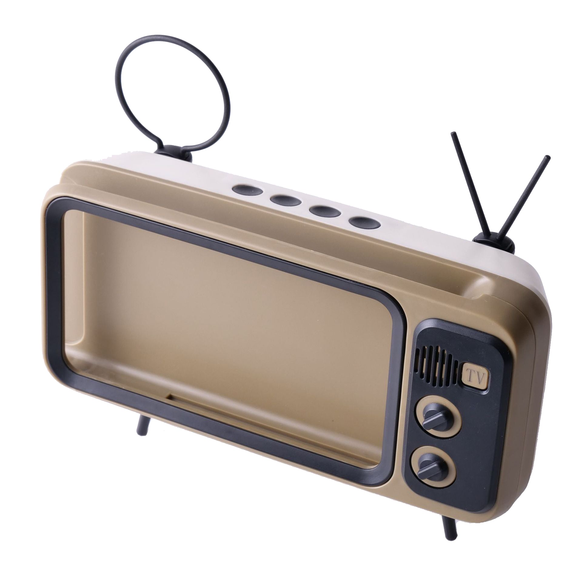 Retro TV Shape Mobile Phone Holder Home Office Desktop TV Phone Stand Bracket