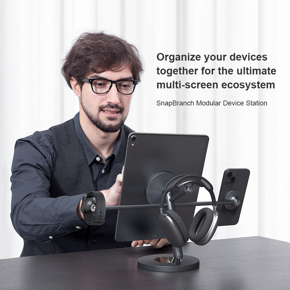 NILLKIN SnapBracnch Modular Devices Station Stand 360-Degree Rotating Magnetic Tablets Mount Mobile Phone Holder with Headset Module (All-in-One Version)