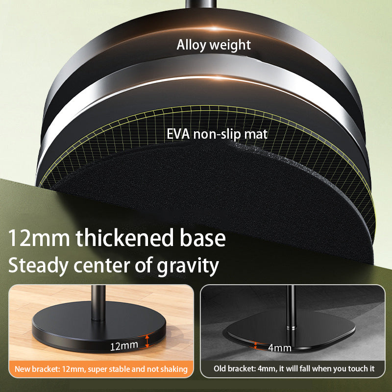 360 Degree Rotating Phone Stand Adjustable Flexible Arm Universal Phone Floor Holder for Phone Below 6.5 inch