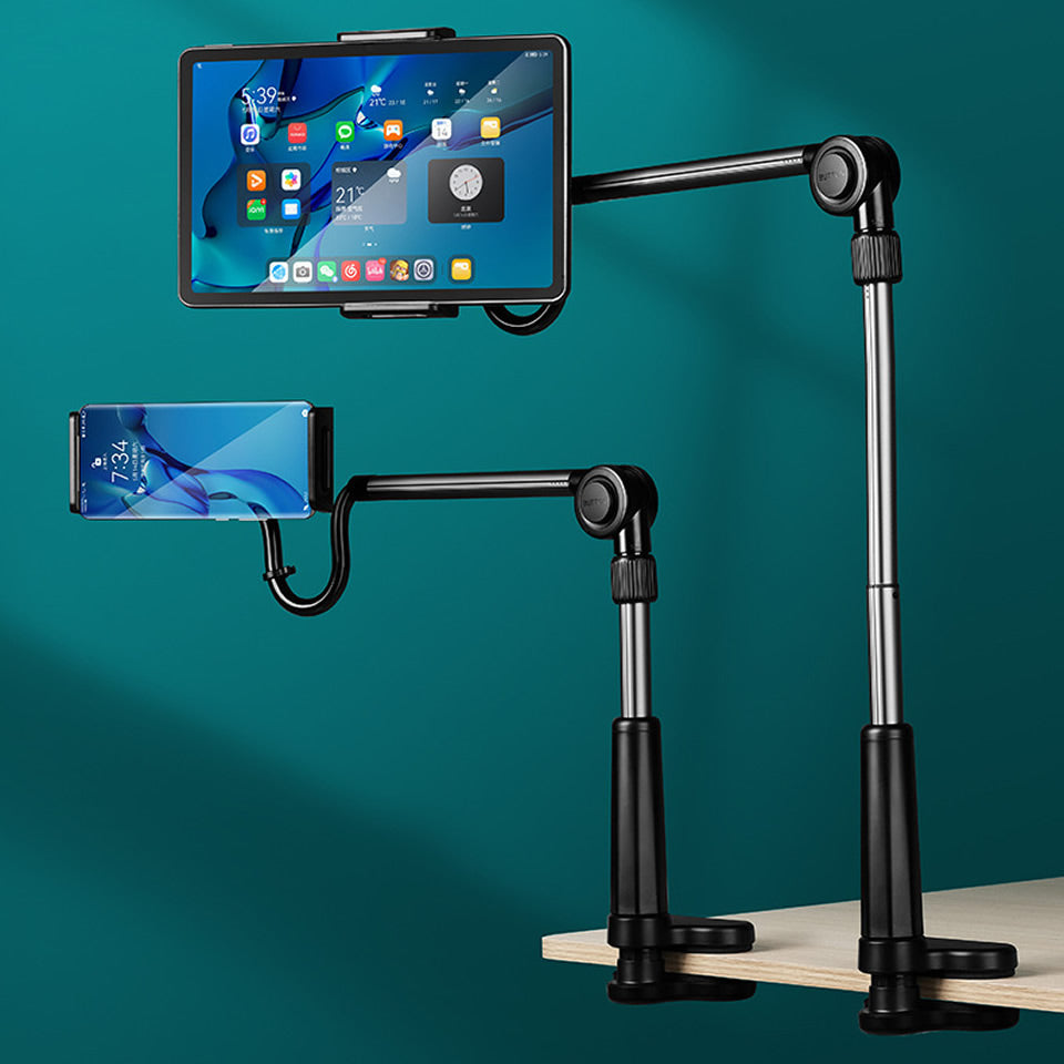 Adjustable Arm 4-13 inch Mobile Phone Tablet Holder Stand Bedside Desk Lazy Tablet Clip Bracket