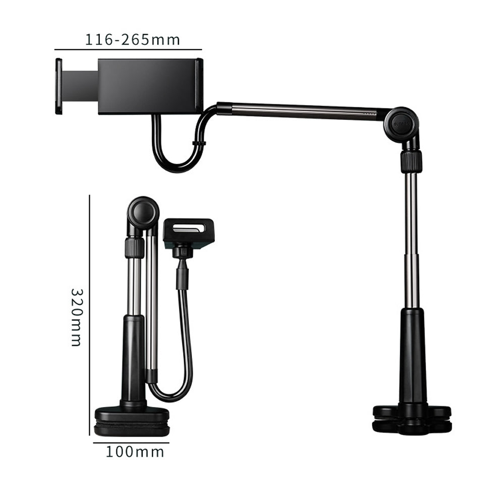 Adjustable Arm 4-13 inch Mobile Phone Tablet Holder Stand Bedside Desk Lazy Tablet Clip Bracket