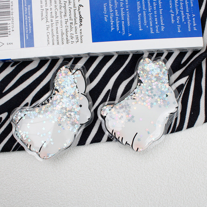 Quicksand Rabbit Air Bag Phone Holder Adhesive Anti-drop Cellphone Decorative Kickstand