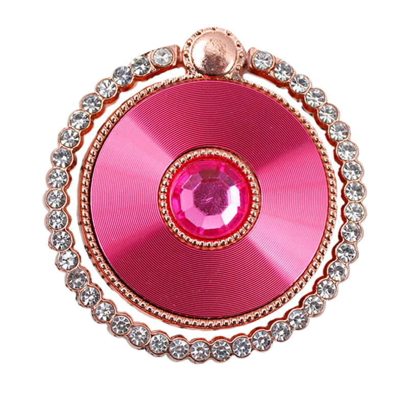 Rhinestone Decor Folding Ring Buckle Phone Holder Electroplated Stylish Mobile Kickstand