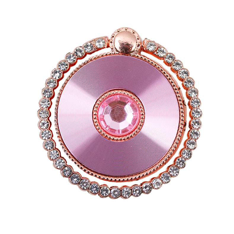 Rhinestone Decor Folding Ring Buckle Phone Holder Electroplated Stylish Mobile Kickstand
