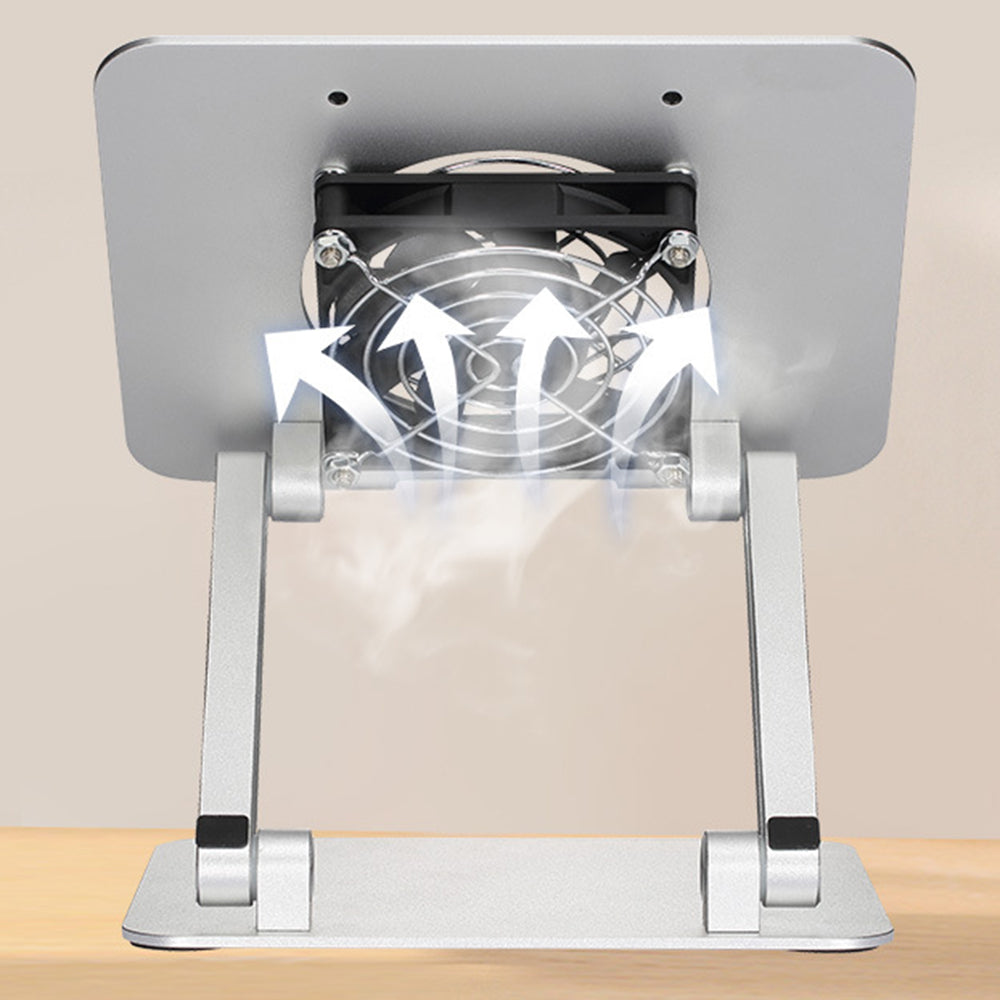 D56-4 Aluminum Alloy Tablet Stand with Cooling Fan for iPad Foldable Desktop Bracket