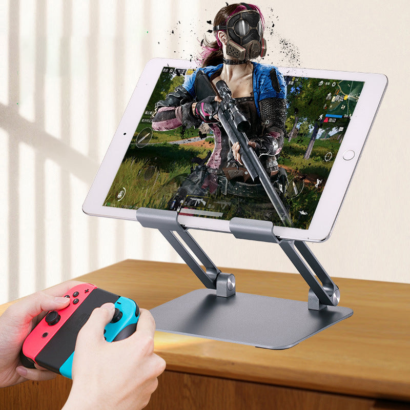 D56-4 Aluminum Alloy Tablet Stand with Cooling Fan for iPad Foldable Desktop Bracket