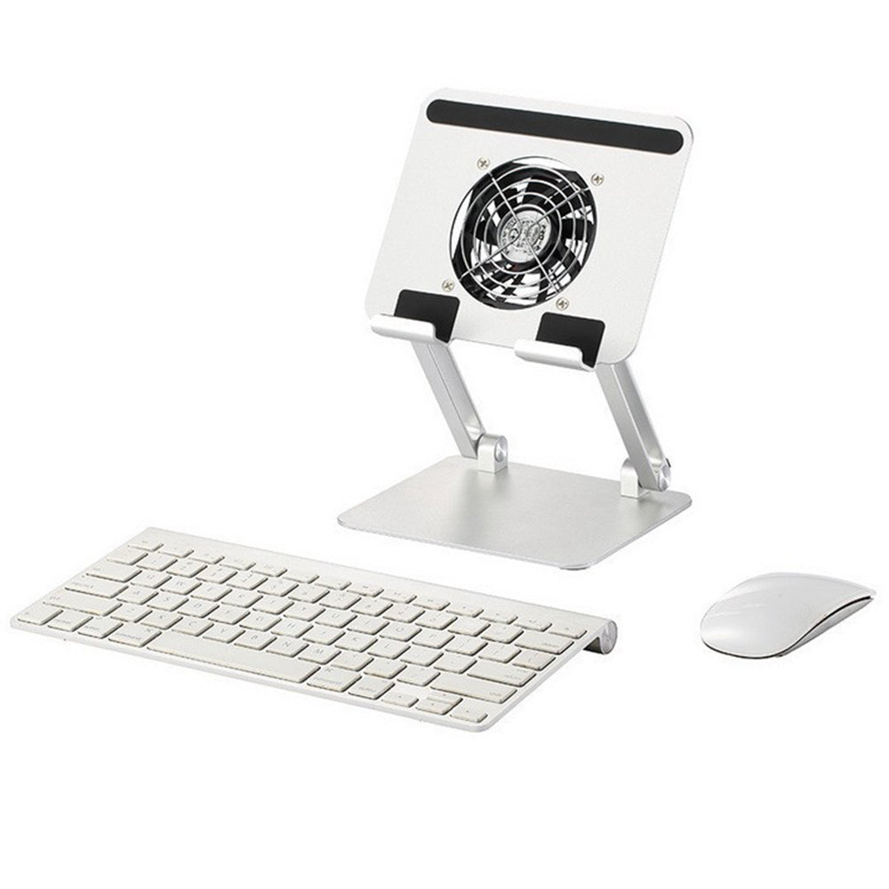 D56-4 Aluminum Alloy Tablet Stand with Cooling Fan for iPad Foldable Desktop Bracket