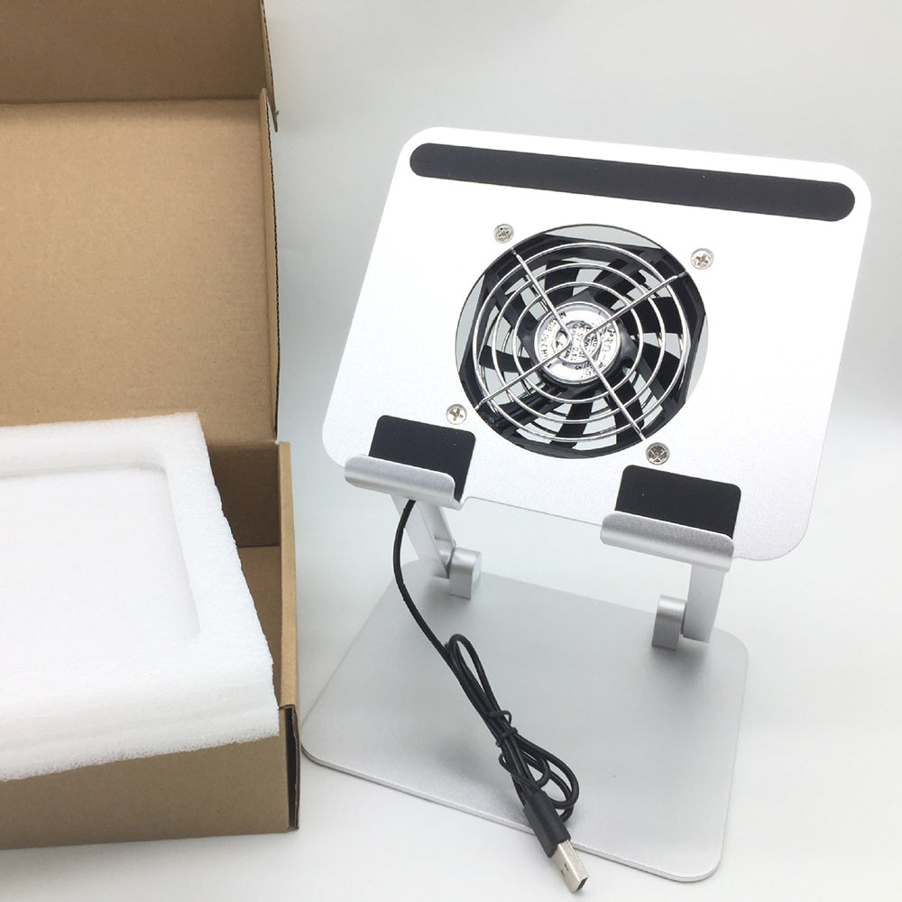 D56-4 Aluminum Alloy Tablet Stand with Cooling Fan for iPad Foldable Desktop Bracket