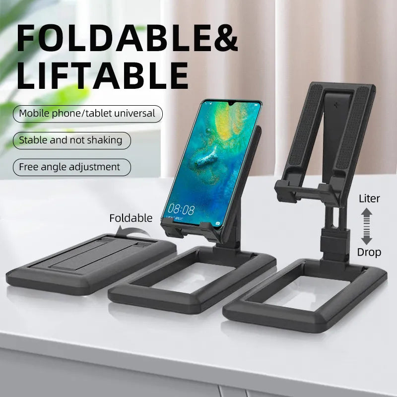 Folding Desk Phone Stand Non-Slip Adjustable Phone Holder for iPhone Samsung Huawei