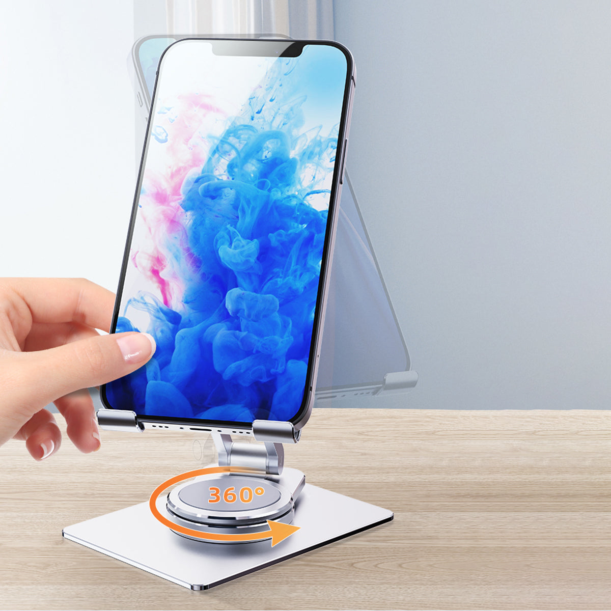 T631S 360 Degree Rotation Phone Stand Aluminum Alloy Adjustable Desktop Tablet Holder