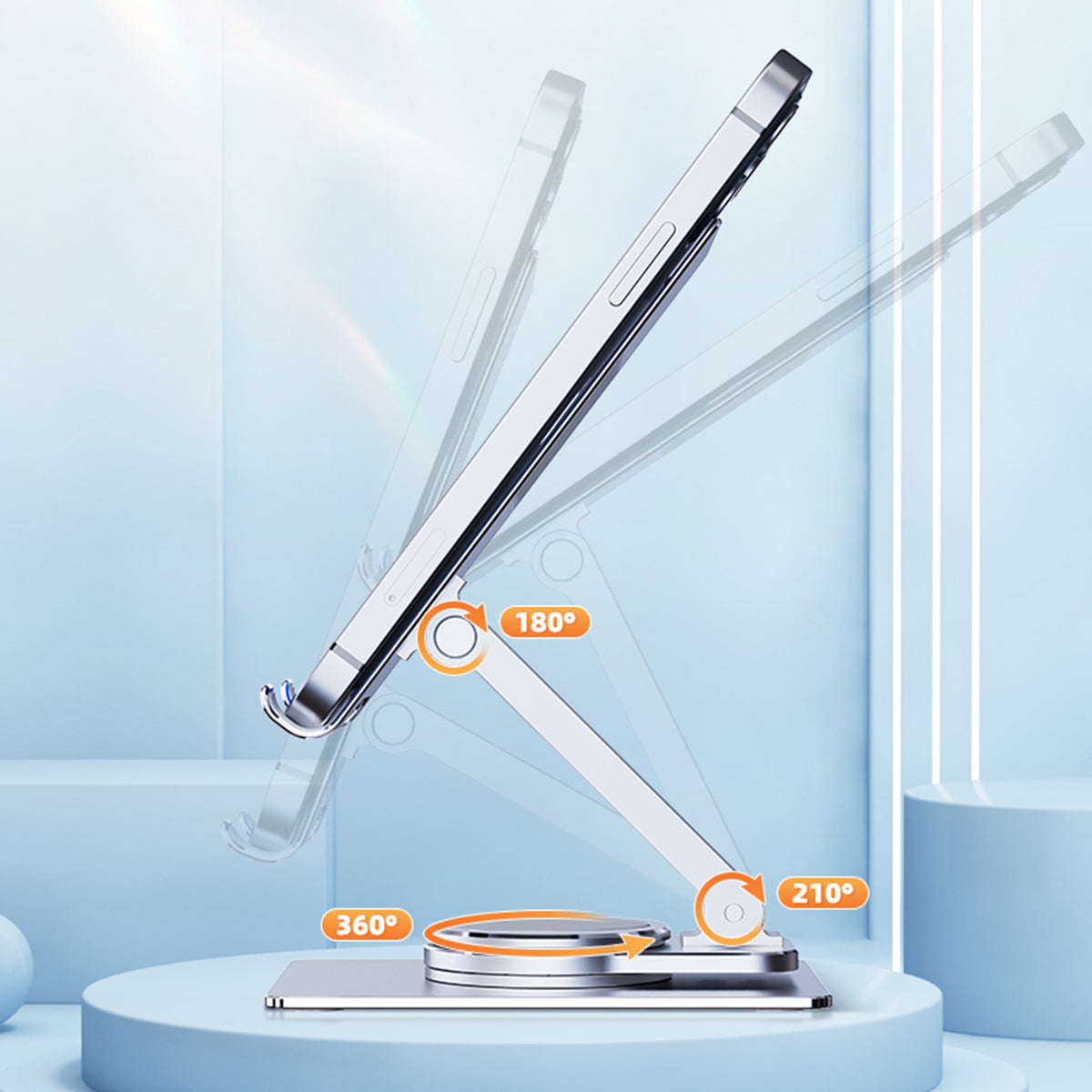 T631S 360 Degree Rotation Phone Stand Aluminum Alloy Adjustable Desktop Tablet Holder