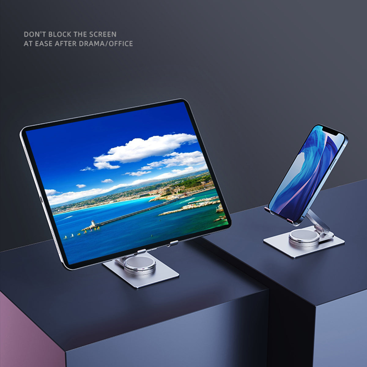 T631S 360 Degree Rotation Phone Stand Aluminum Alloy Adjustable Desktop Tablet Holder