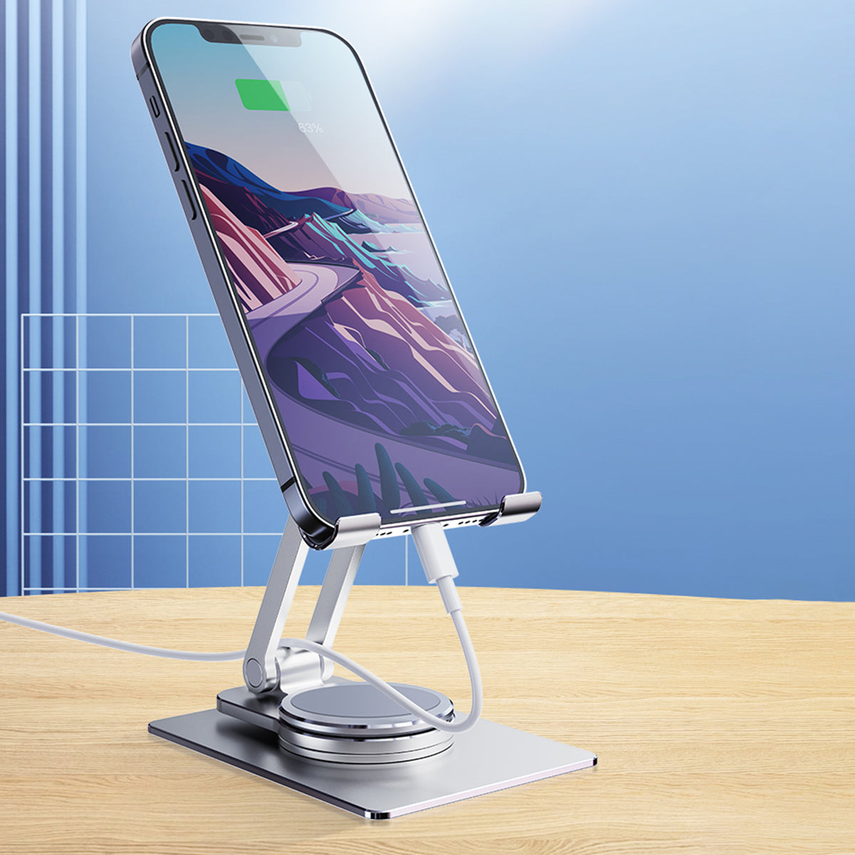 T631S 360 Degree Rotation Phone Stand Aluminum Alloy Adjustable Desktop Tablet Holder