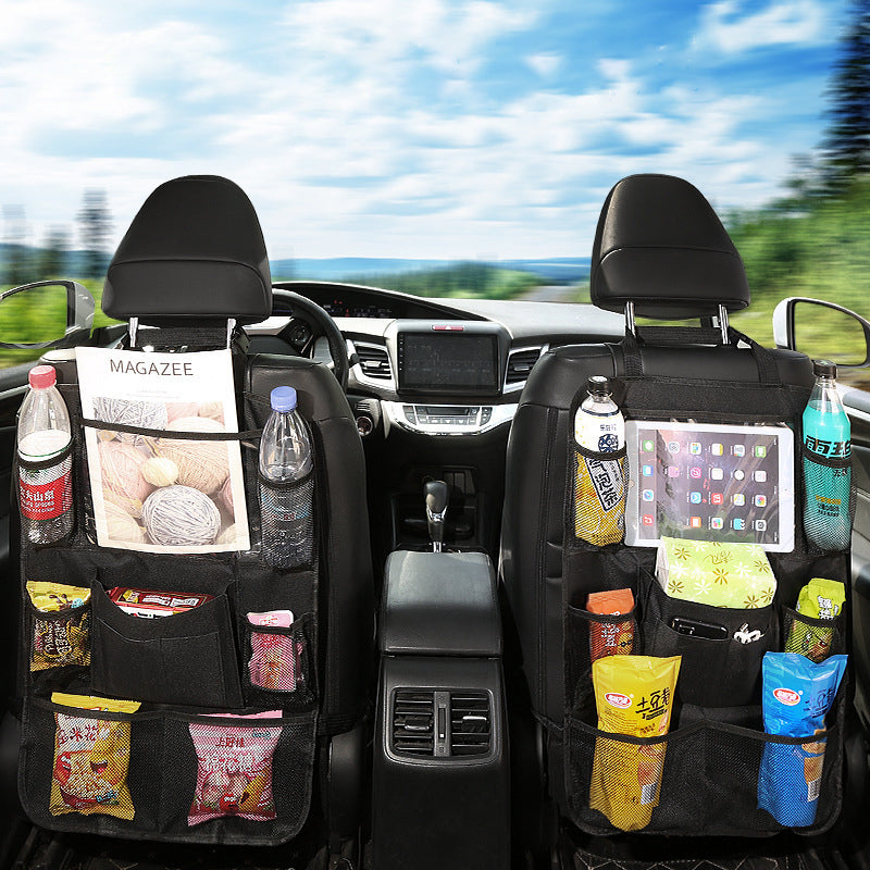 Car Back Seat Hanging Bag Multi-Pocket Oxford Cloth Storage Bag Sundries Drink Tablet Organizer