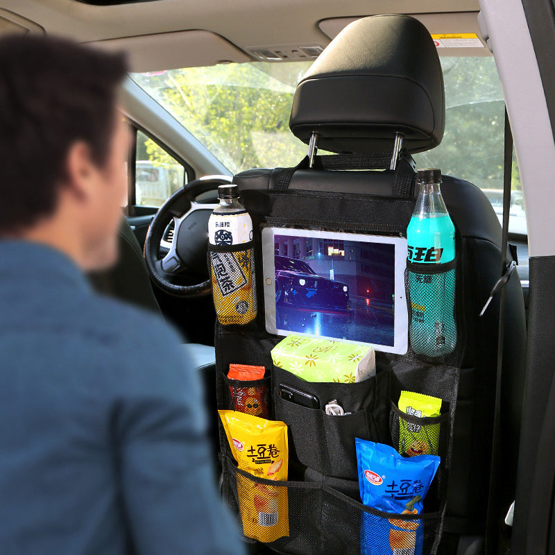 Car Back Seat Hanging Bag Multi-Pocket Oxford Cloth Storage Bag Sundries Drink Tablet Organizer