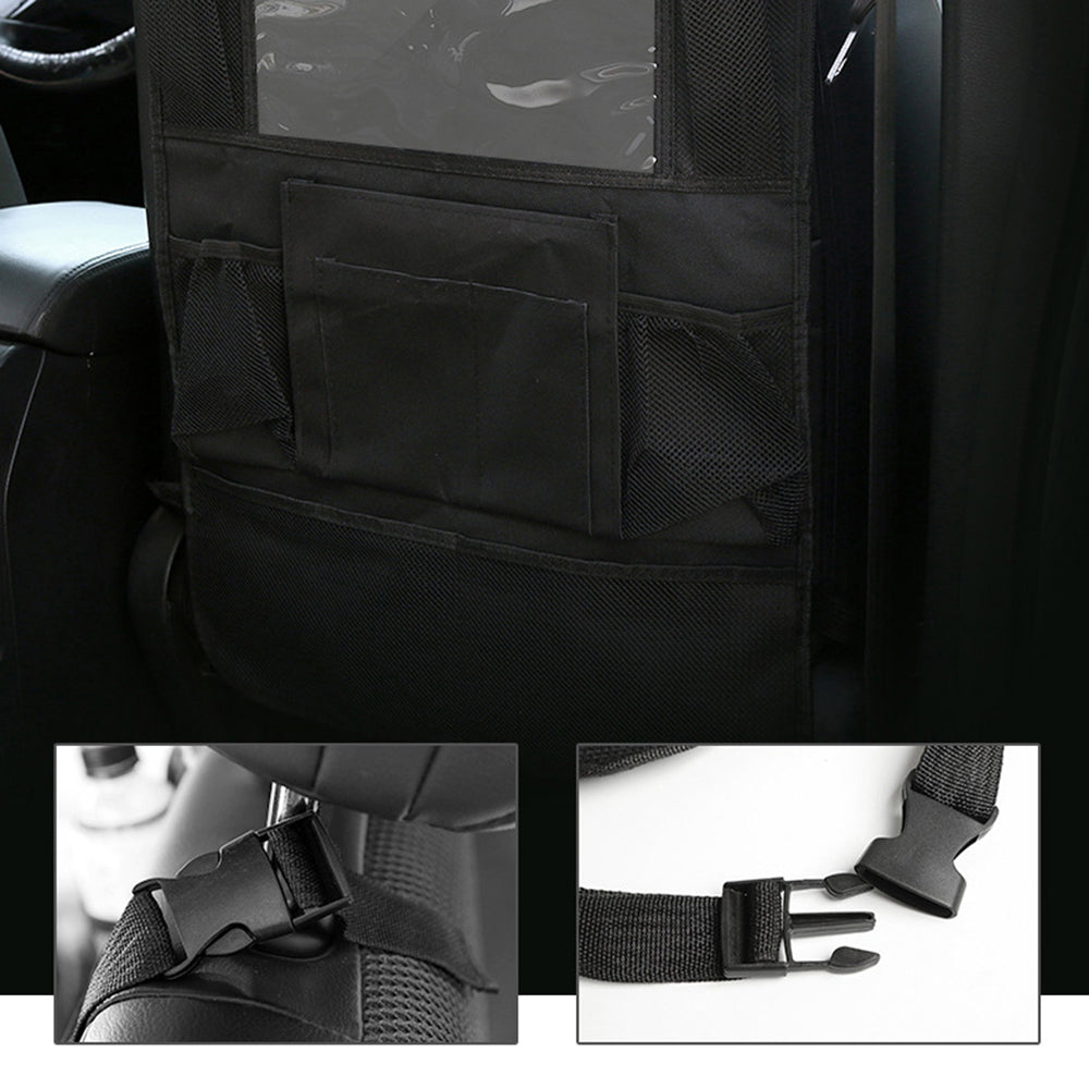 Car Back Seat Hanging Bag Multi-Pocket Oxford Cloth Storage Bag Sundries Drink Tablet Organizer