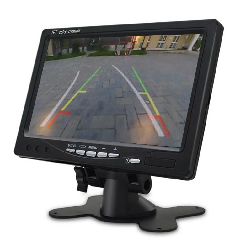 7-Inch Vehicle Backup Camera Rear-View Camera Monitor Parking and Reverse System Dual AV Input with Trigger