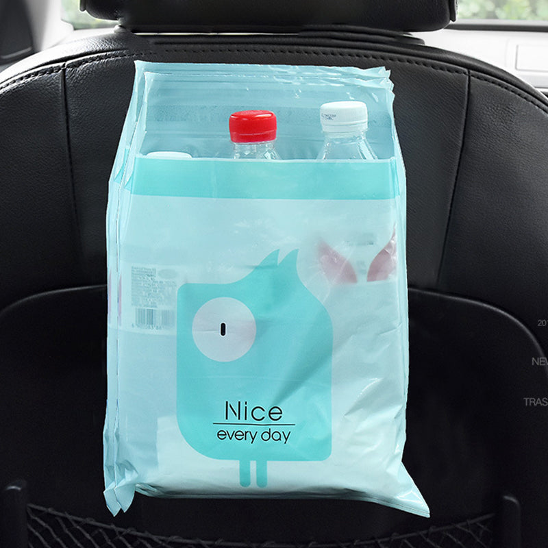 15Pcs Pack Sealable Portable Car Trash Bag Easy Stick-On Disposable Car Garbage Bag Leak-Proof Vomit Bag Kitchen Storage Bag Suitable for Cars Offices Kitchens Travel