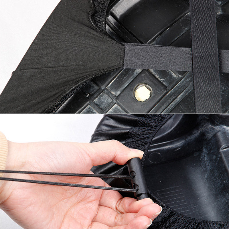 Motorcycle Seat Cover Waterproof Electric Bike Seat Rain Cover Saddle Protector Size: L - Black
