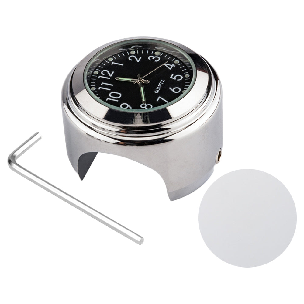 Aluminum Alloy Motorcycle Bike Clock 22-25.4mm Handlebar Luminous Clock Thermometer