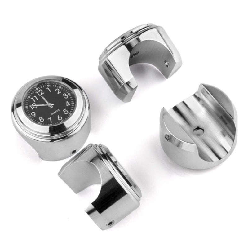 Aluminum Alloy Motorcycle Bike Clock 22-25.4mm Handlebar Luminous Clock Thermometer