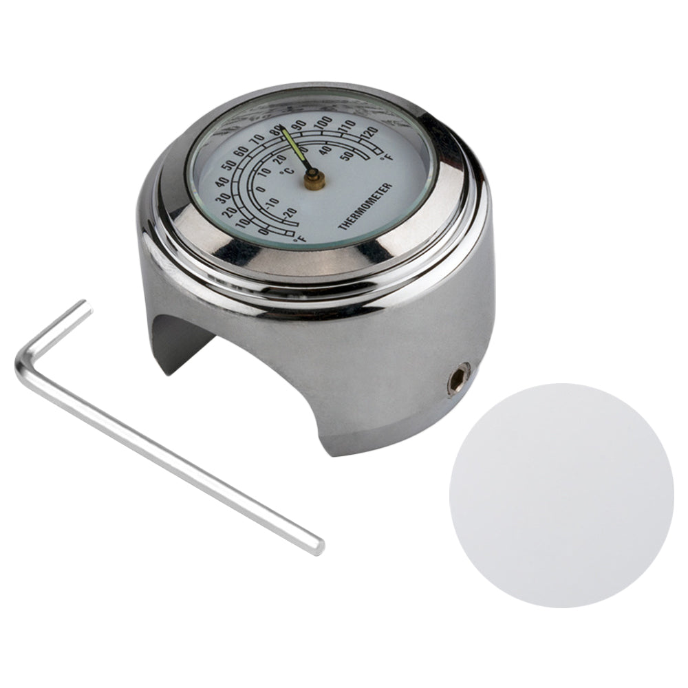 Aluminum Alloy Motorcycle Bike Clock 22-25.4mm Handlebar Luminous Clock Thermometer