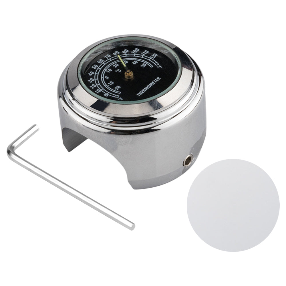 Aluminum Alloy Motorcycle Bike Clock 22-25.4mm Handlebar Luminous Clock Thermometer