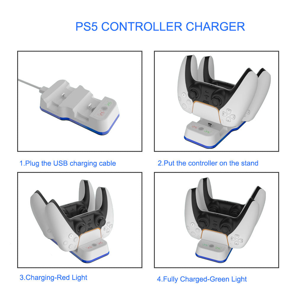 JYS-P5116 Dual USB Type-C Charging Dock with LED Indicator for Sony Playstation 5 Controller