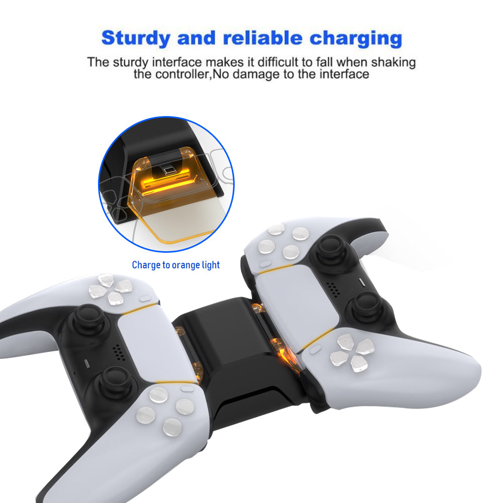 DOBE TP5-0528 Type-C USB Dual Charging Dock Station with USB Cable for PS5 Controller Black/Transparent