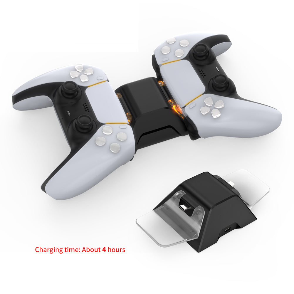 DOBE TP5-0528 Type-C USB Dual Charging Dock Station with USB Cable for PS5 Controller Black/Transparent