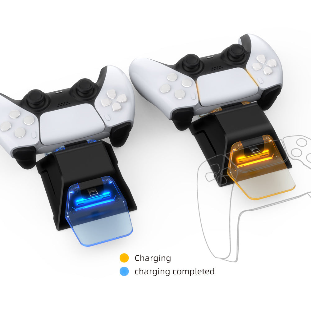 DOBE TP5-0528 Type-C USB Dual Charging Dock Station with USB Cable for PS5 Controller Black/Transparent