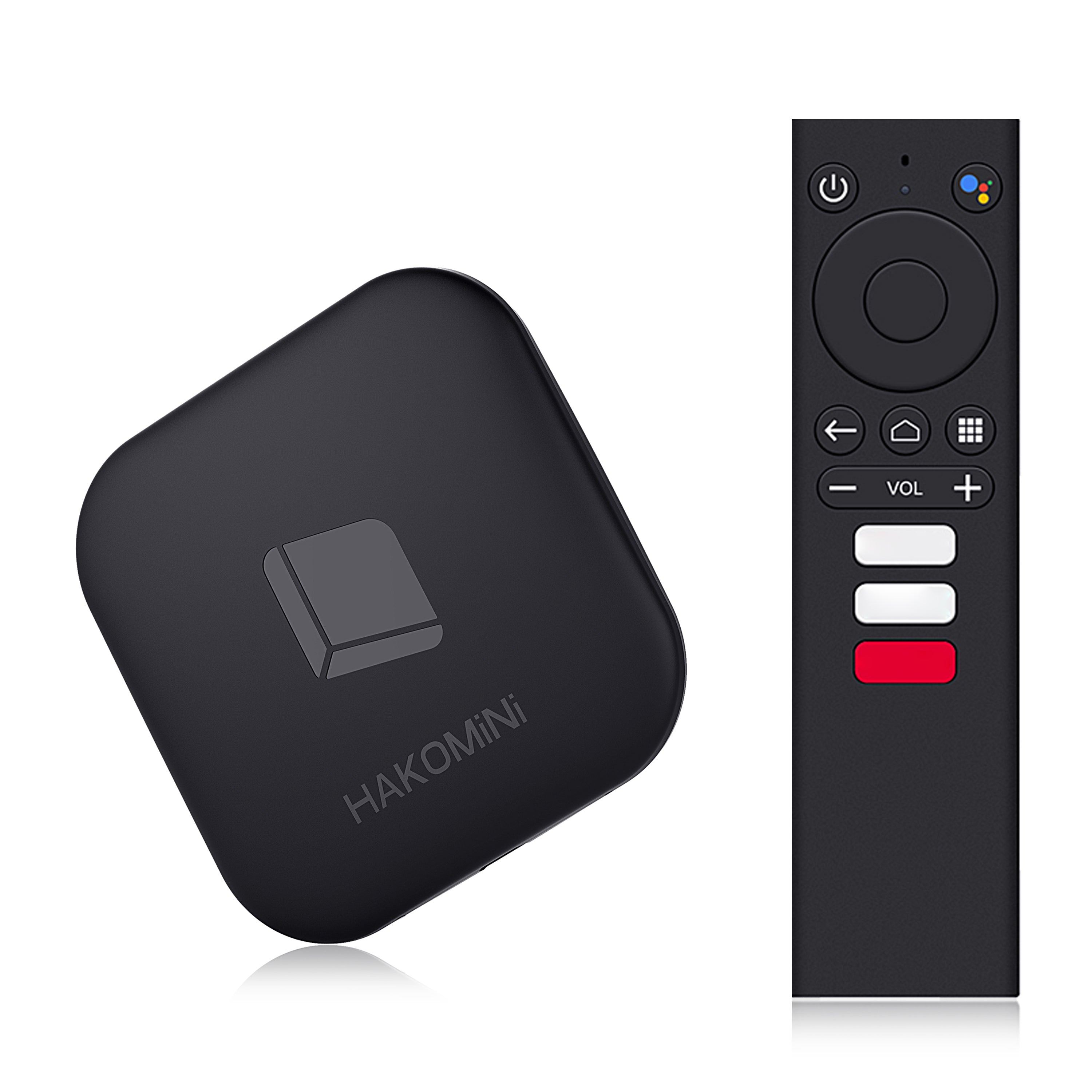 HAKO MINI HK0201 Android 9 TV Box DDR3 2GB EMMC 8GB bærbar fjernbetjening Streaming Media Player med til Google Assistant Support 4K HDR Global Version