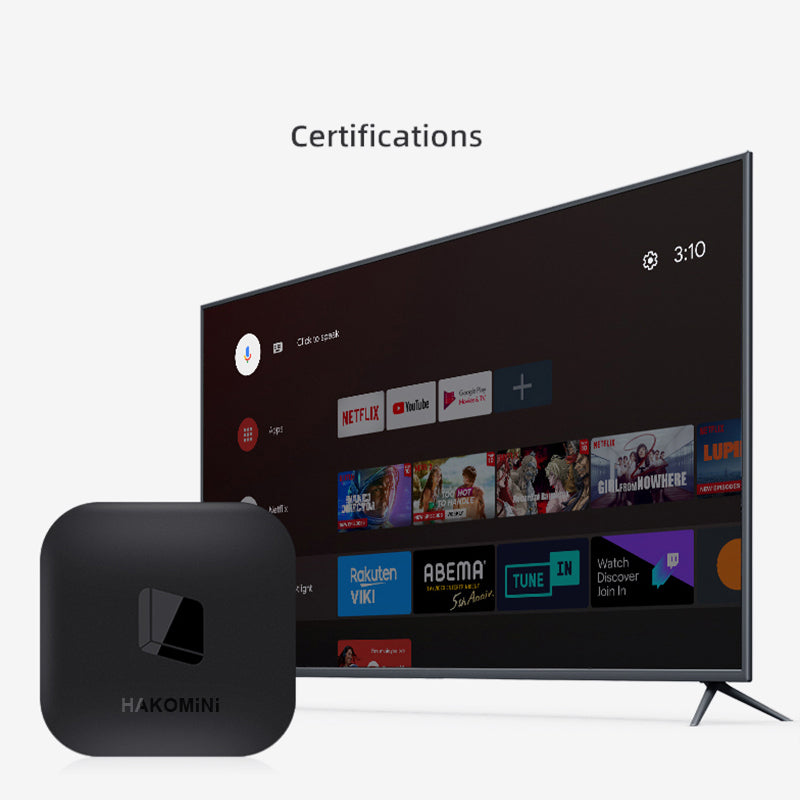 HAKO MINI HK0201 Android 9 TV Box DDR3 2GB EMMC 8GB bærbar fjernbetjening Streaming Media Player med til Google Assistant Support 4K HDR Global Version