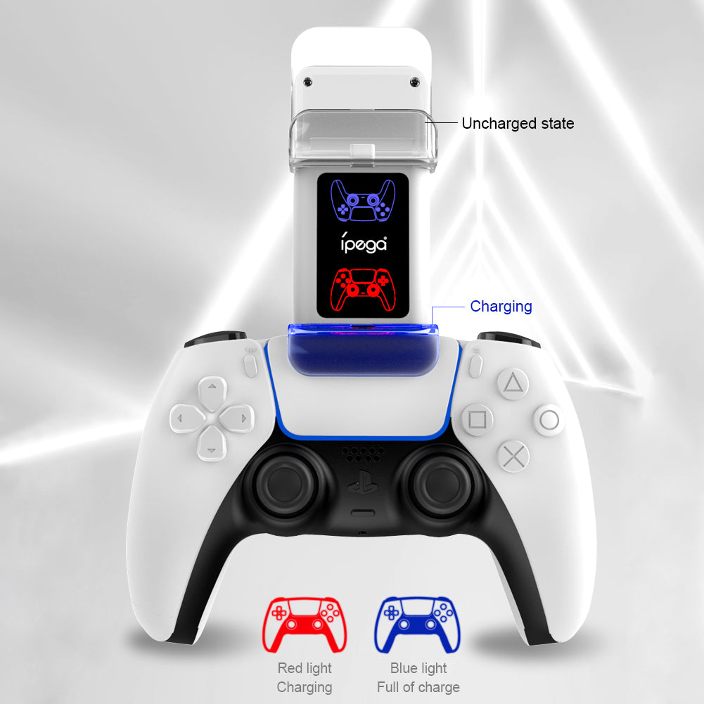 IPEGA PG-5003 Wireless Game Handle Charging Station Dual Controller Charger Base with LED Light for PS5