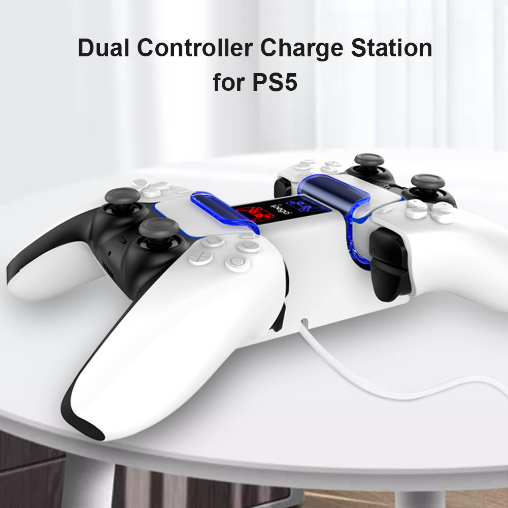 IPEGA PG-5003 Wireless Game Handle Charging Station Dual Controller Charger Base with LED Light for PS5