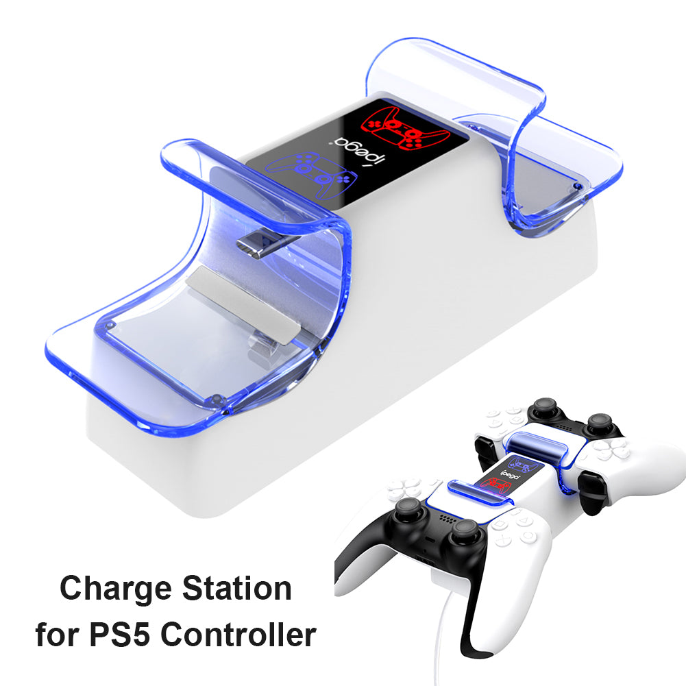 IPEGA PG-5003 Wireless Game Handle Charging Station Dual Controller Charger Base with LED Light for PS5