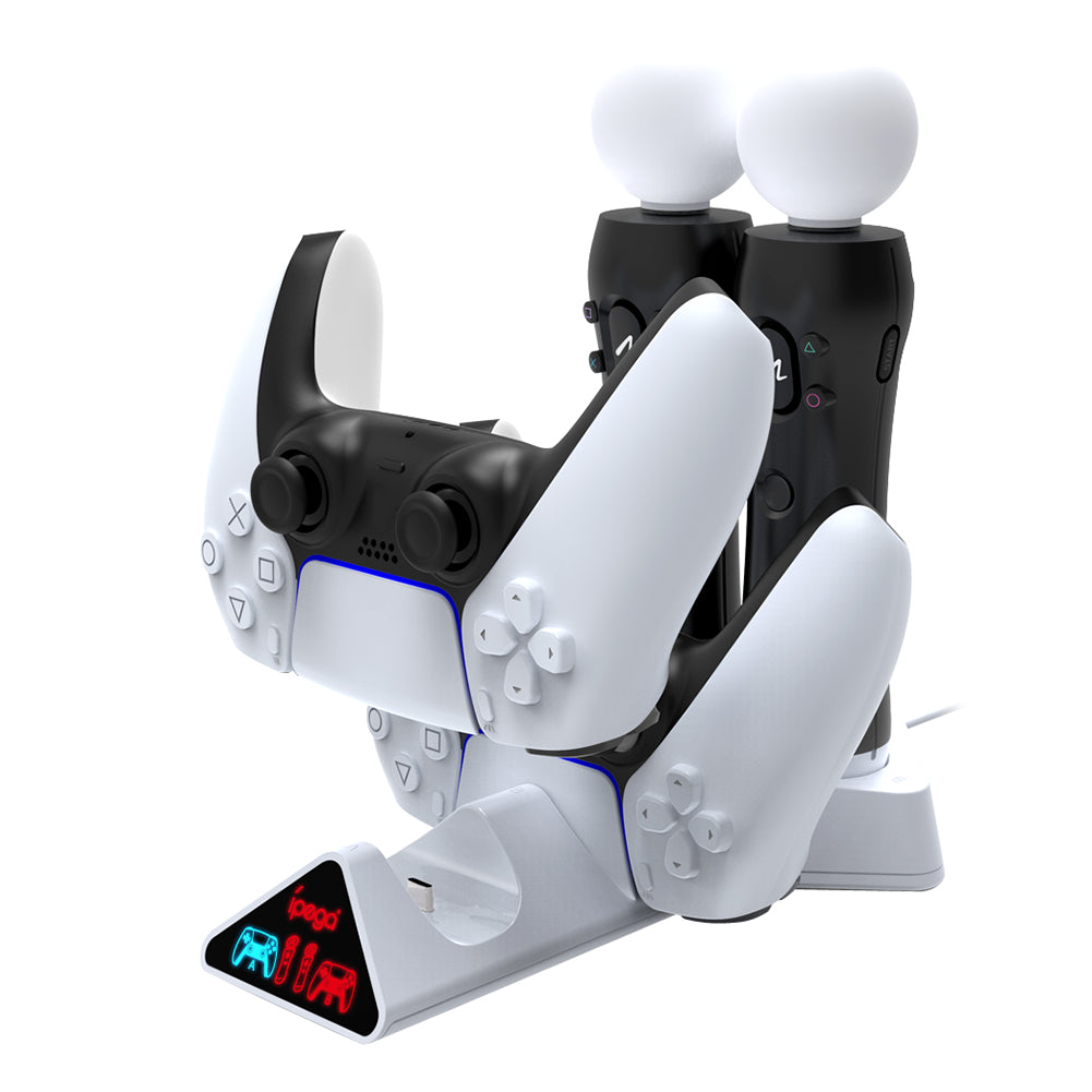 IPEGA PG-5011 4-i-1-spilcontroller Opladningsdock Multifunktions-gamepad-opladningsstativ til PS5/PS Move-controller
