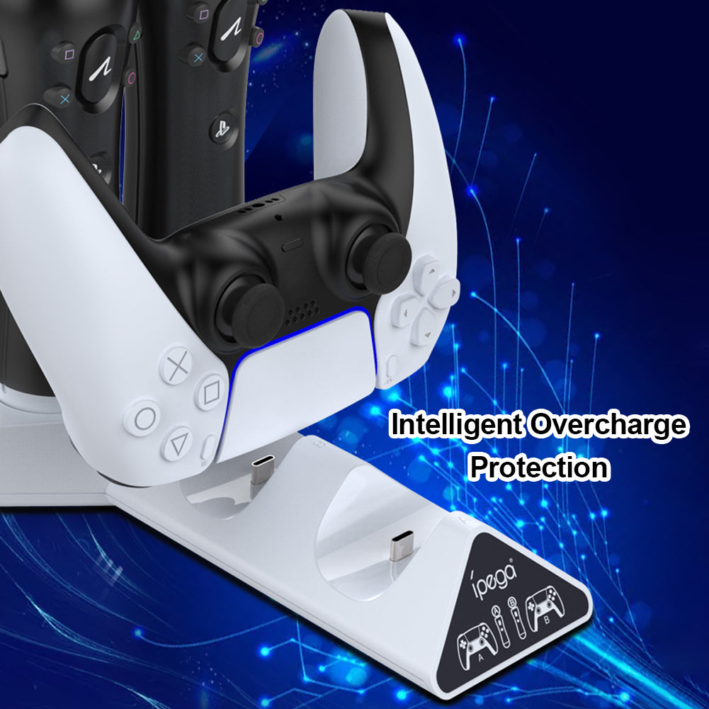 IPEGA PG-5011 4-i-1-spilcontroller Opladningsdock Multifunktions-gamepad-opladningsstativ til PS5/PS Move-controller