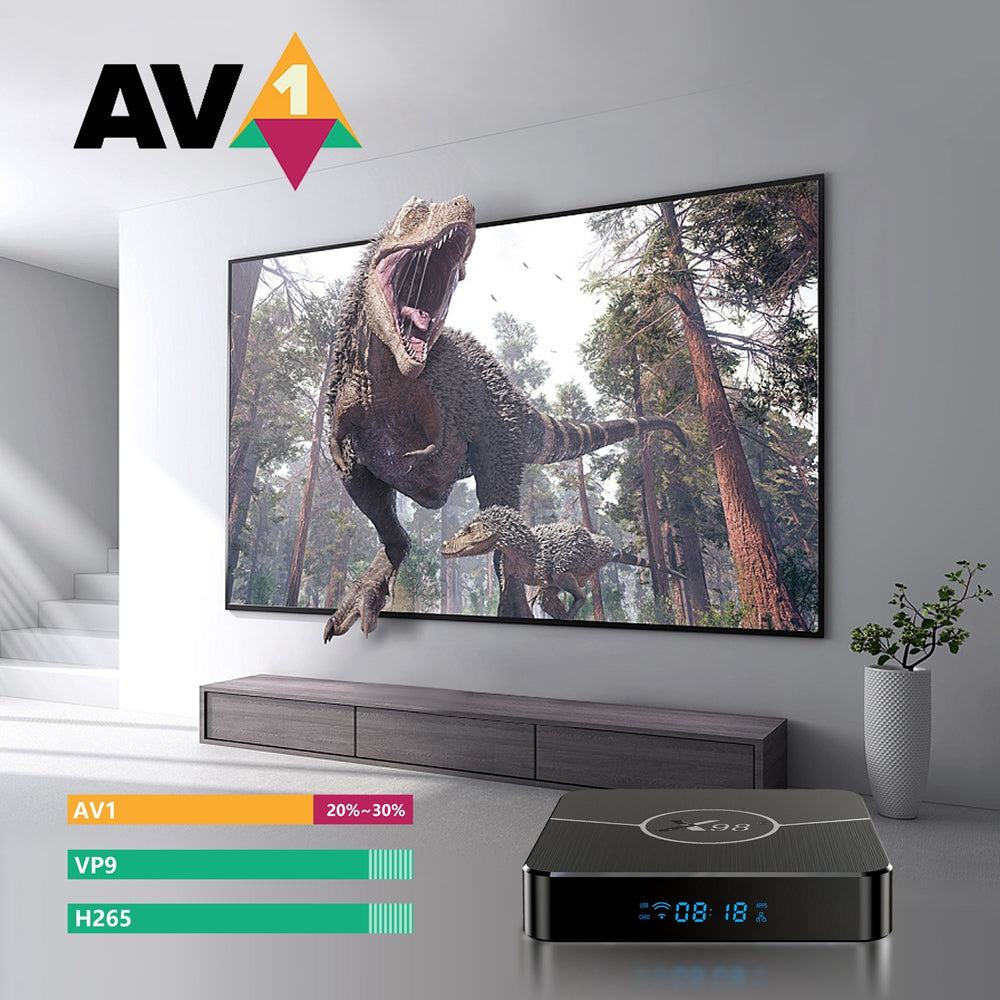 X98 Plus 2GB 16GB Android 11 Amlogic S905W2 Smart TV Box 4K 60fps 2.4G 5G Dual Band WiFi 100M Ethernet Media Player