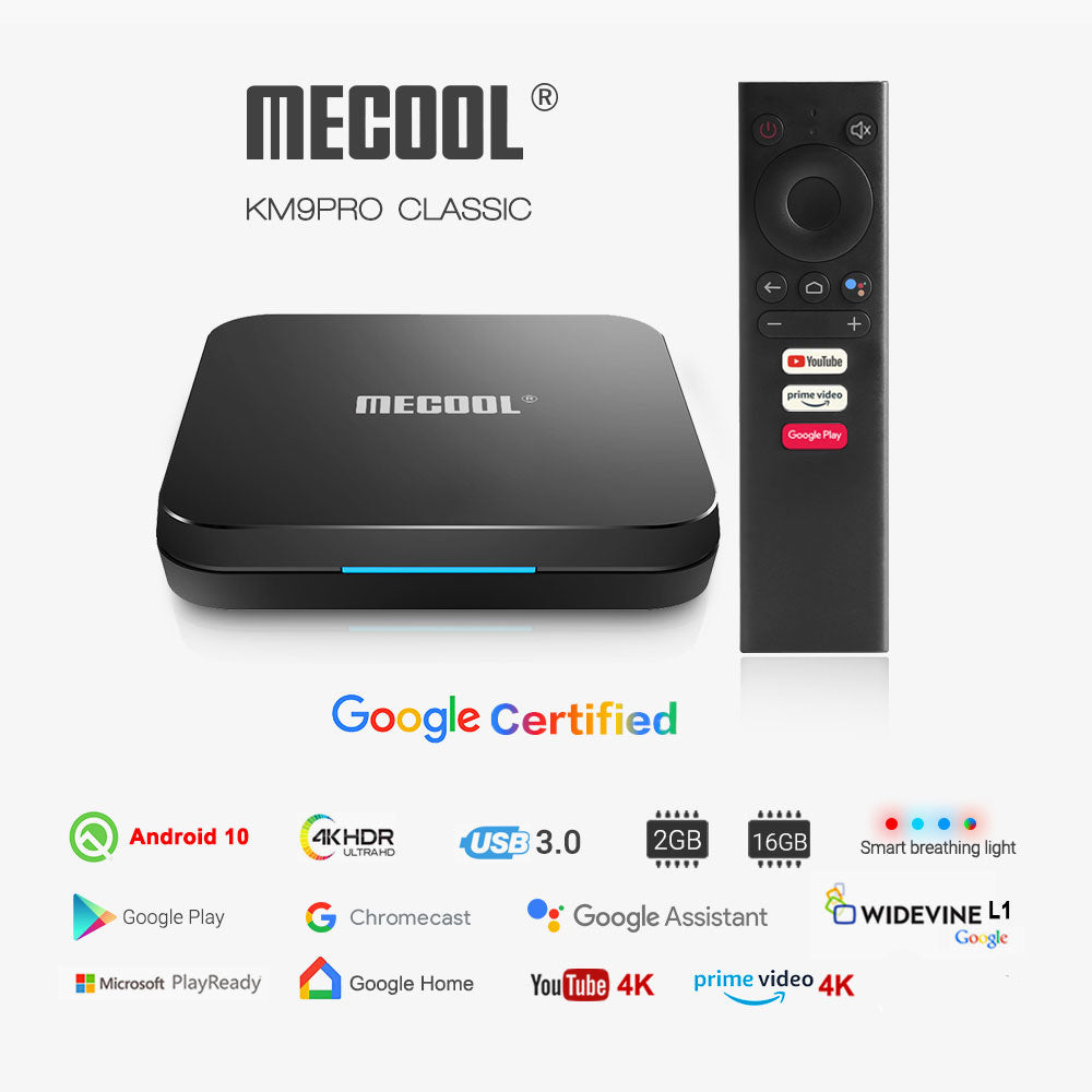 MECOOL KM9 PRO 2 16GB Android 10.0 Home Smart ATV TV Box 4K 2.4G WiFi Set Top Box Media Player