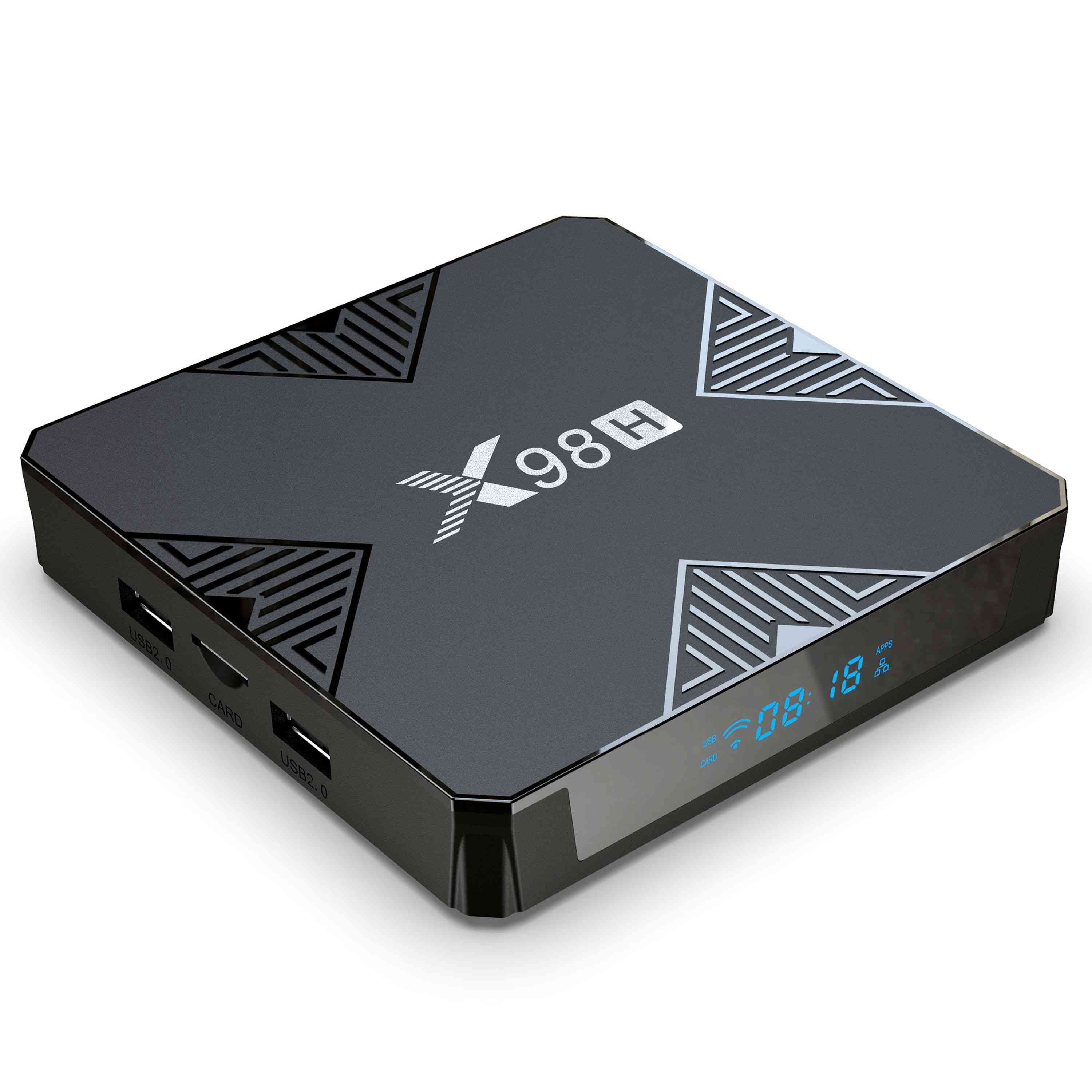 X98H Android 12.0 Smart TV Box Allwinner H618 Dual Band Wifi6 2.4G 5G WIFI HD 4K Media Player (2G 16G)