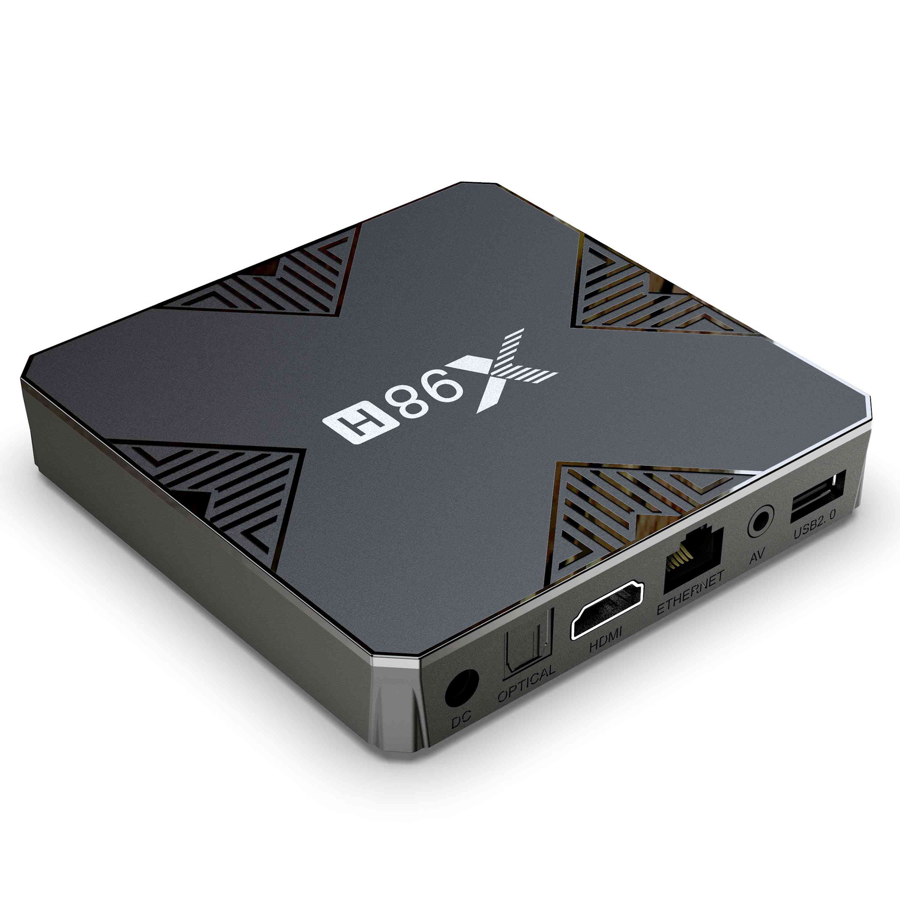 X98H Android TV Box 12.0 Allwinner H618 Quad Core Streaming Media Player Support Dual WiFi 2.4GHz 5GHz 4K Output 100M LAN Ethernet (4G 32G)