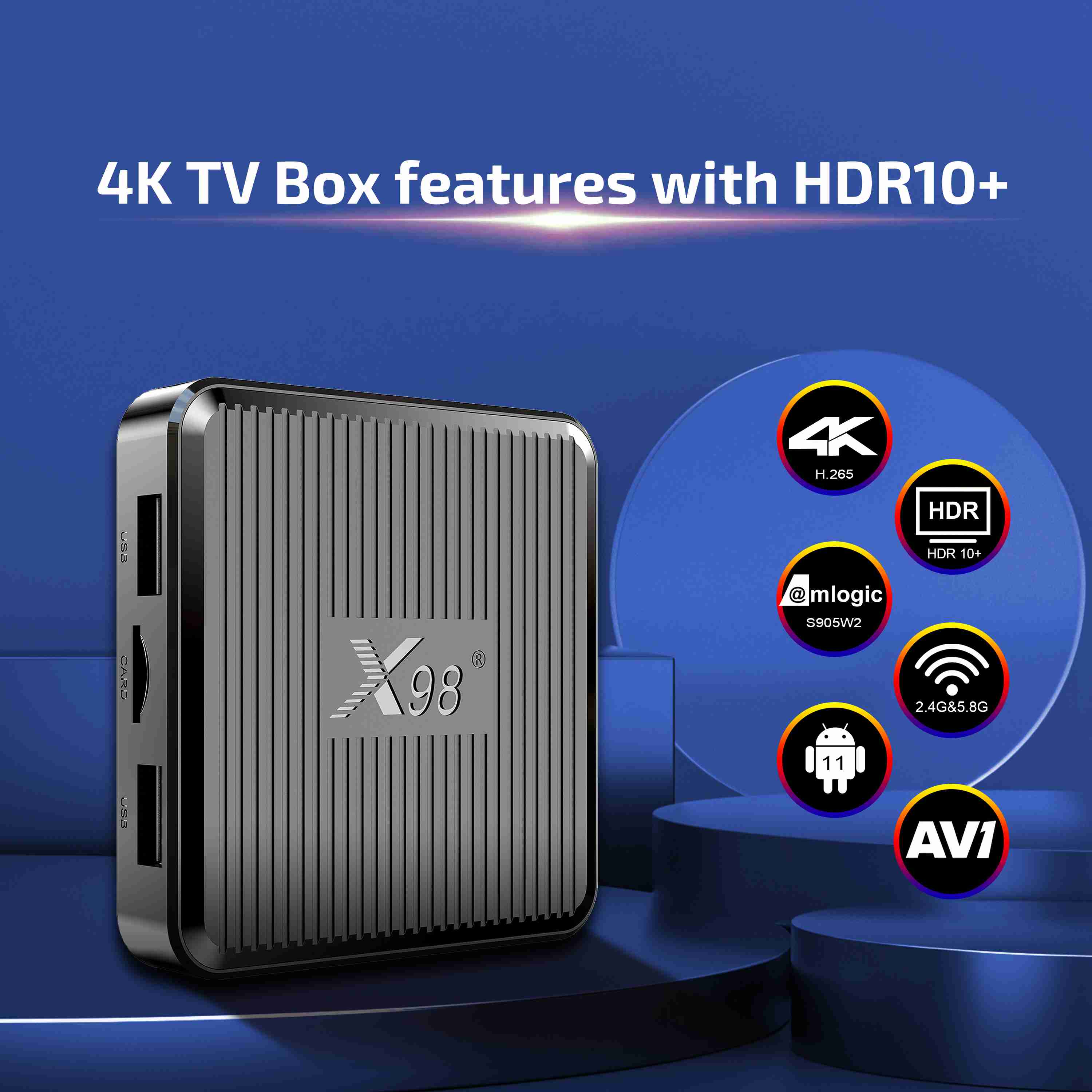 X98Q 1G 8G Smart TV Box Android 11 Amlogic S905W2 4K 2.4G 5G WiFi H.265 4K Media Player 3D Video Set Top Box Receiver
