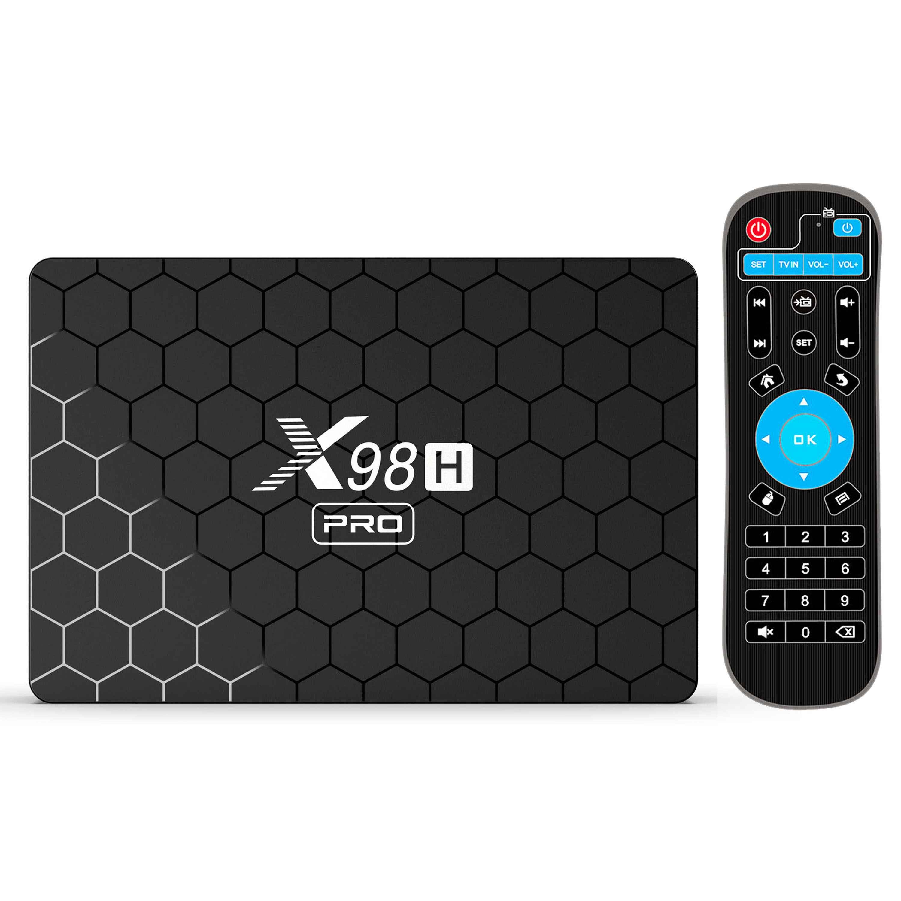 X98H Pro Smart TV Box Allwinner BT5 Android 12 2.4G 5.8G Dual Band WiFi6 1000M Ethernet Media Player 6K Video Output (4G 32G)
