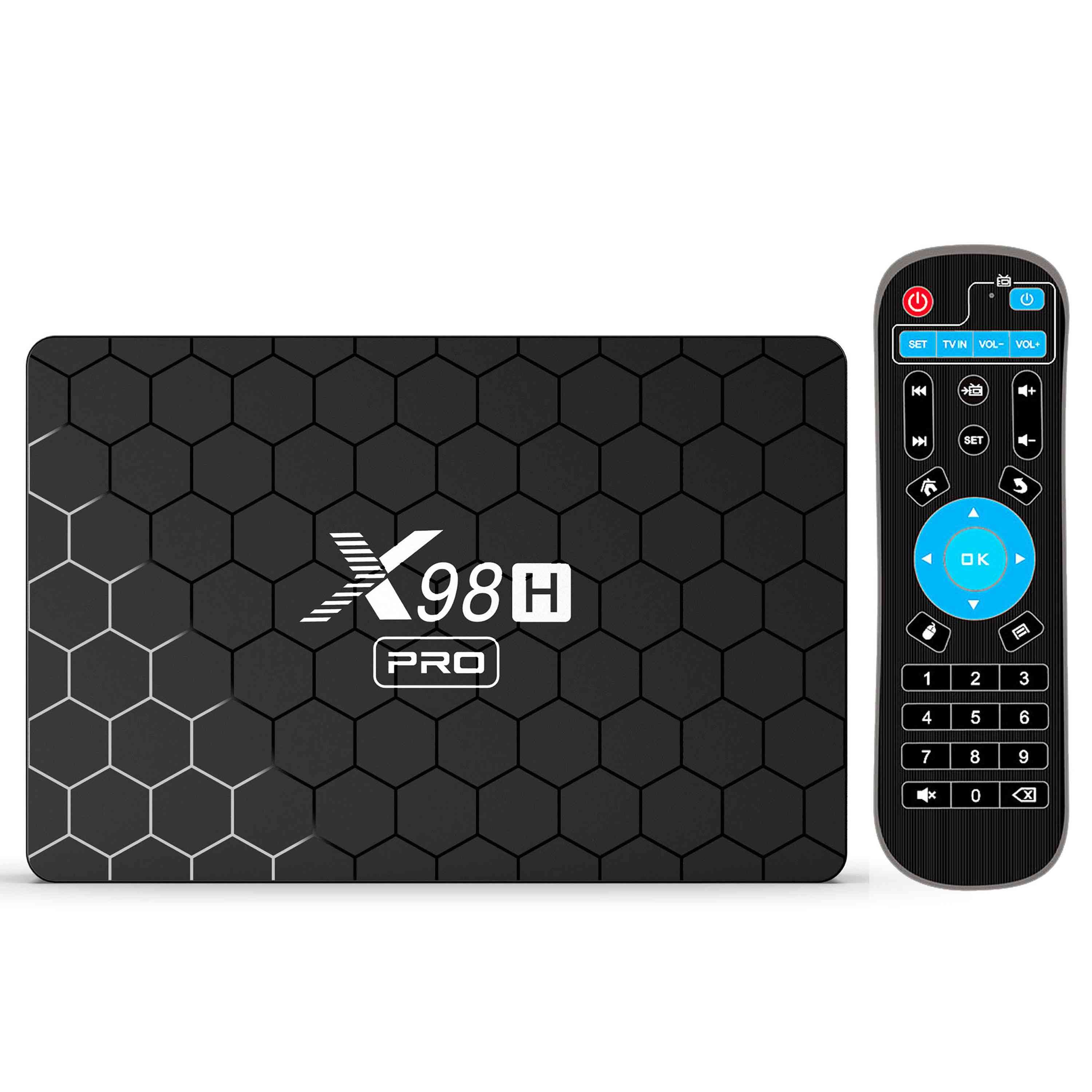 X98H Pro 2.4G 5.8G Dual Band WiFi6 Android 12 Smart TV Box Allwinner H618 1000M Ethernet Quad Core 6K Video Output Media Player (4G 64G)