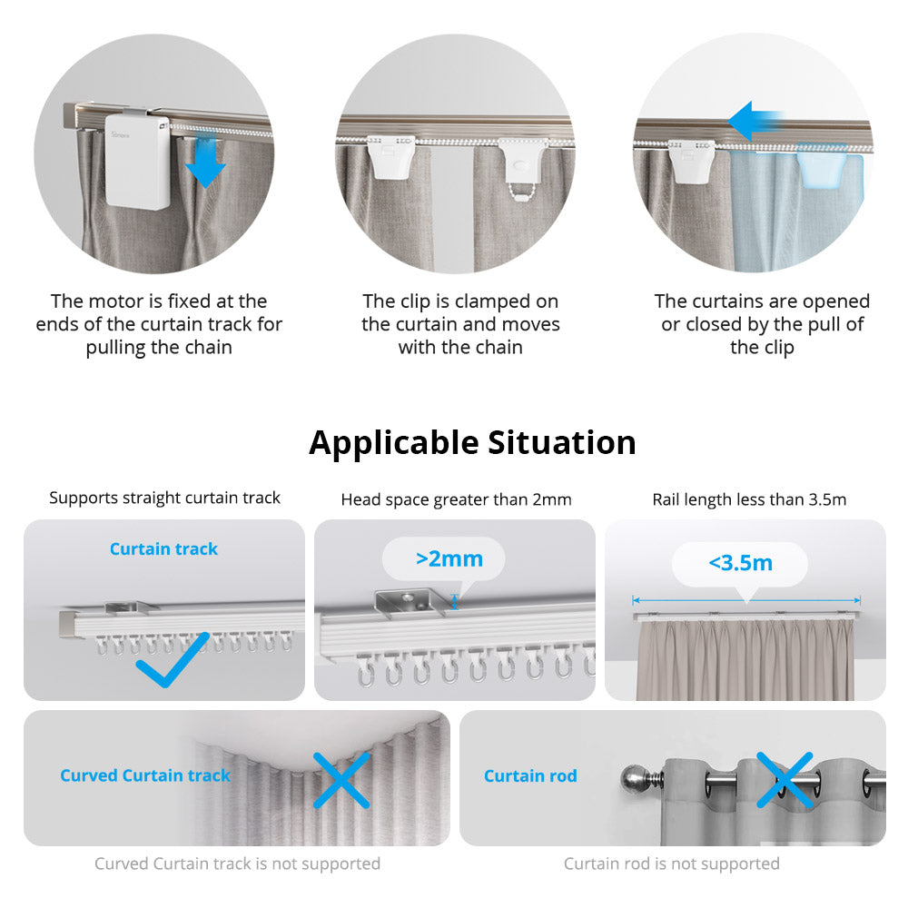 SONOFF ZBCurtain Zigbee Smart Curtain Motor APP Voice Remote Control Wireless Curtain Motor Kit